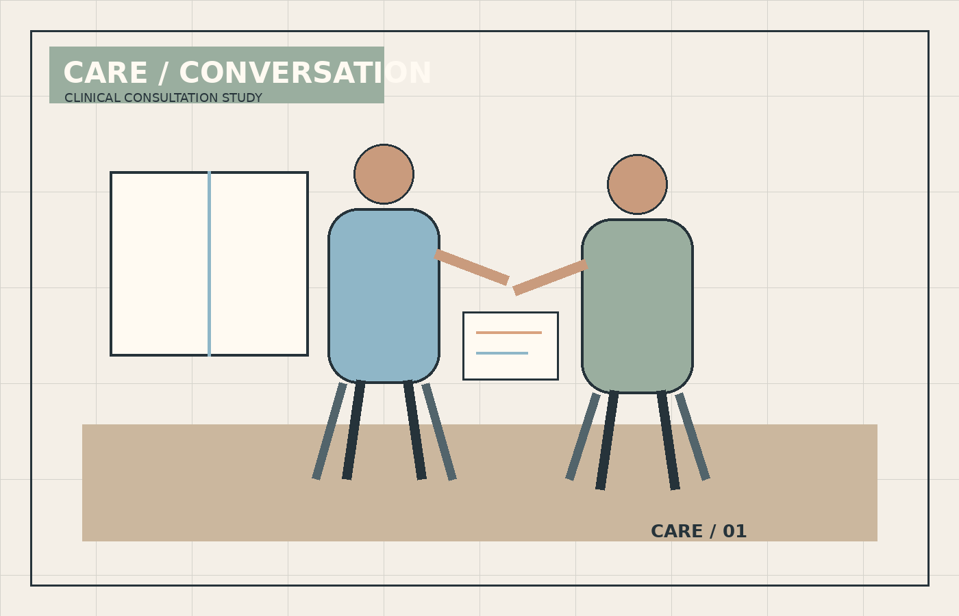 Healthcare practitioner speaking with an adult patient in a calm clinical setting